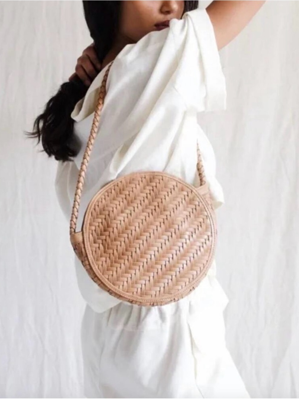 Bembien Audrey Woven Leather Bag in Caramel - rare, discontinued style / EUC
